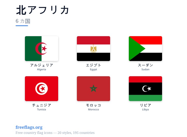 北アフリカ 加盟国旗