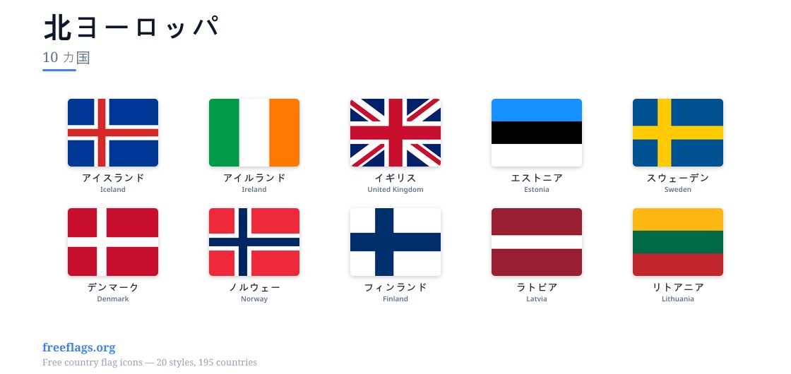 北ヨーロッパ 加盟国旗