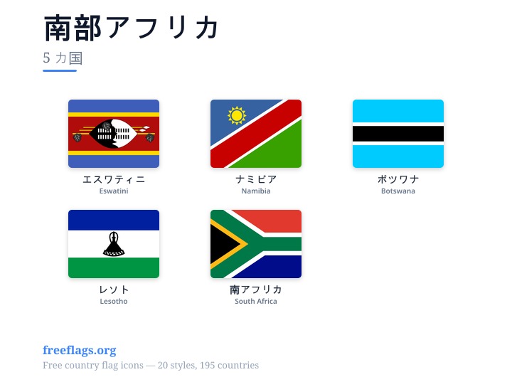 南部アフリカ 加盟国旗