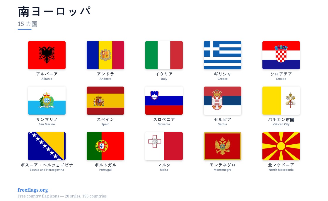 南ヨーロッパ 加盟国旗