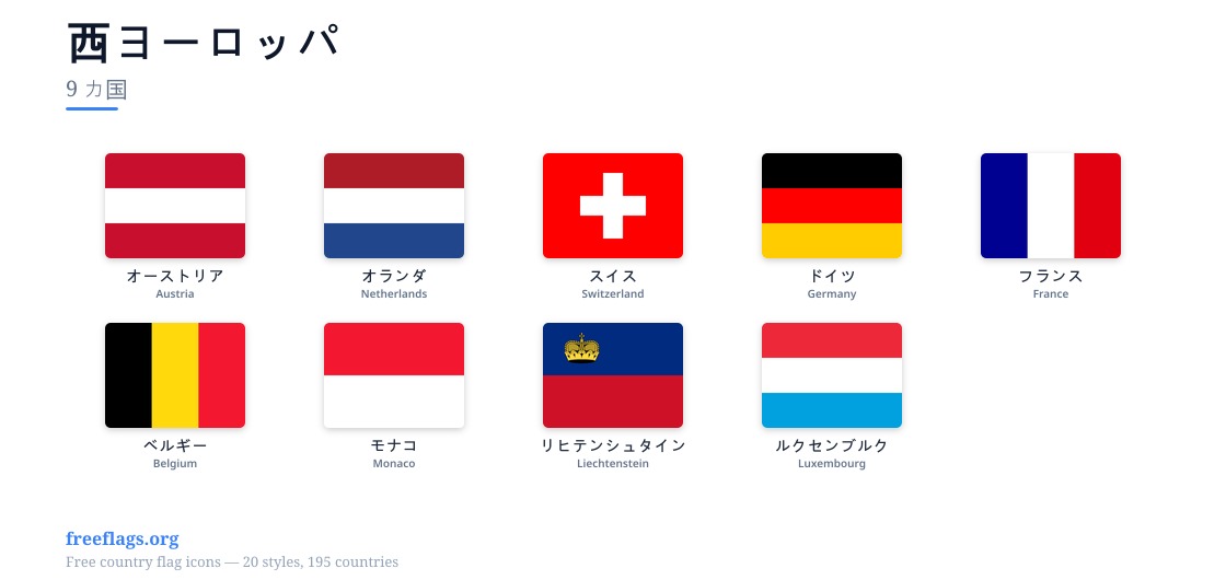 西ヨーロッパ 加盟国旗