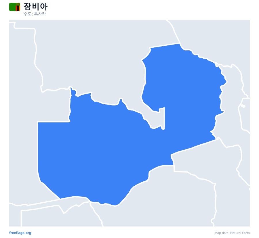 잠비아 map poster