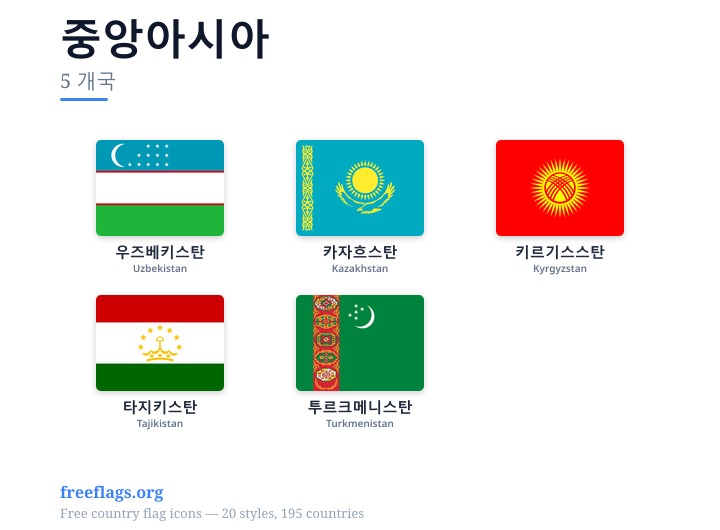중앙아시아 회원국 국기