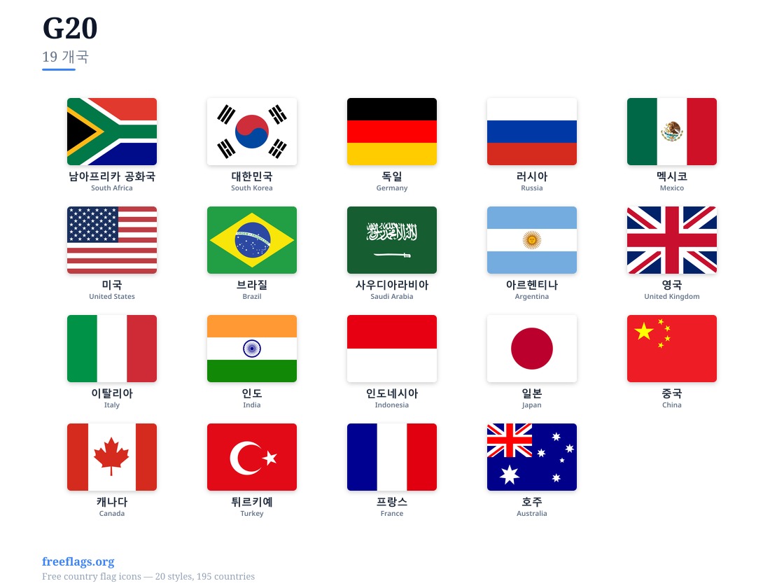 G20 회원국 국기