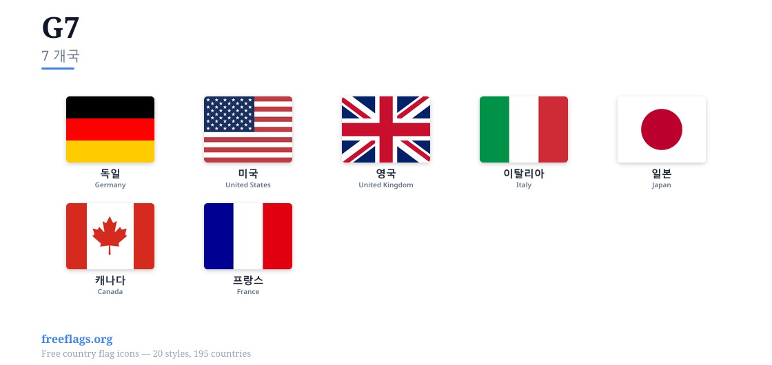 G7 회원국 국기