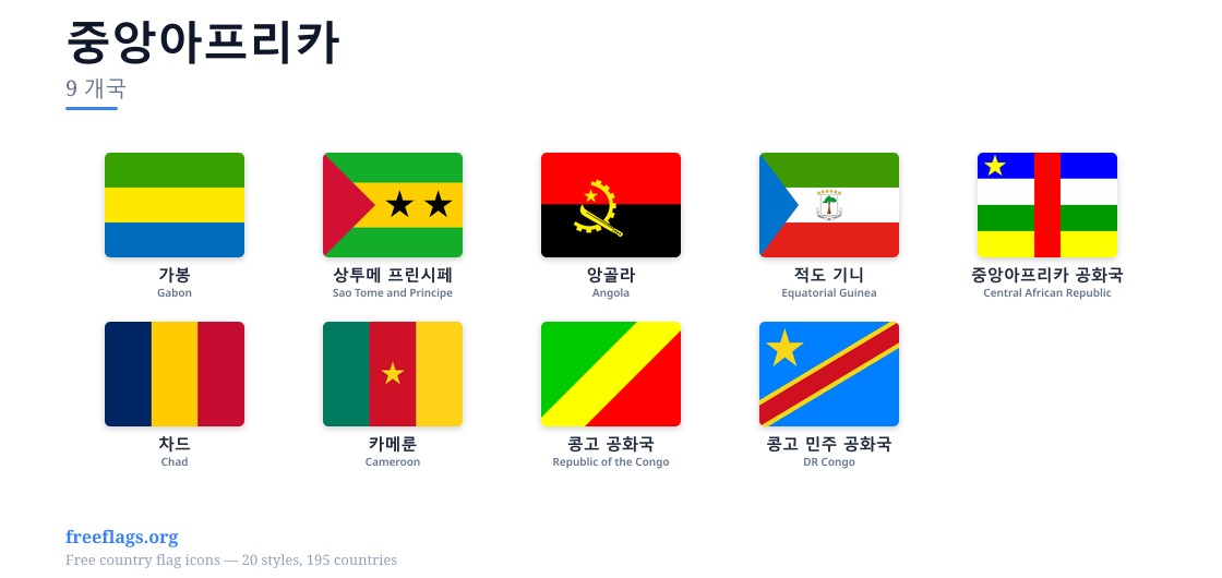 중앙아프리카 회원국 국기