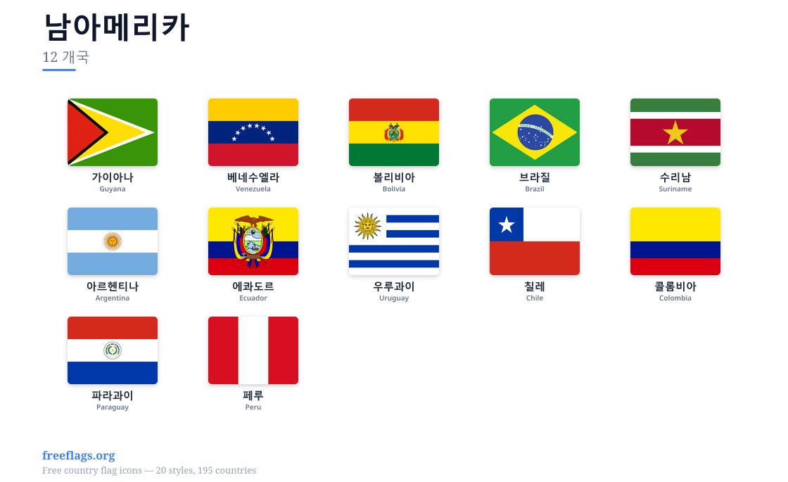 남아메리카 회원국 국기