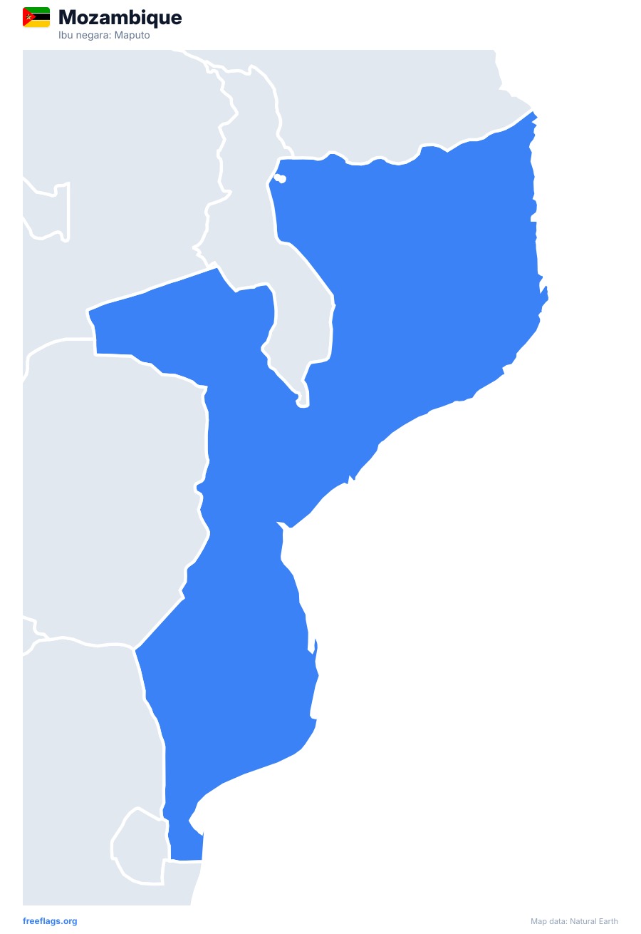 Mozambique map poster