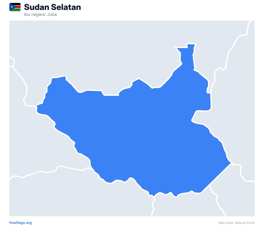 Sudan Selatan map poster