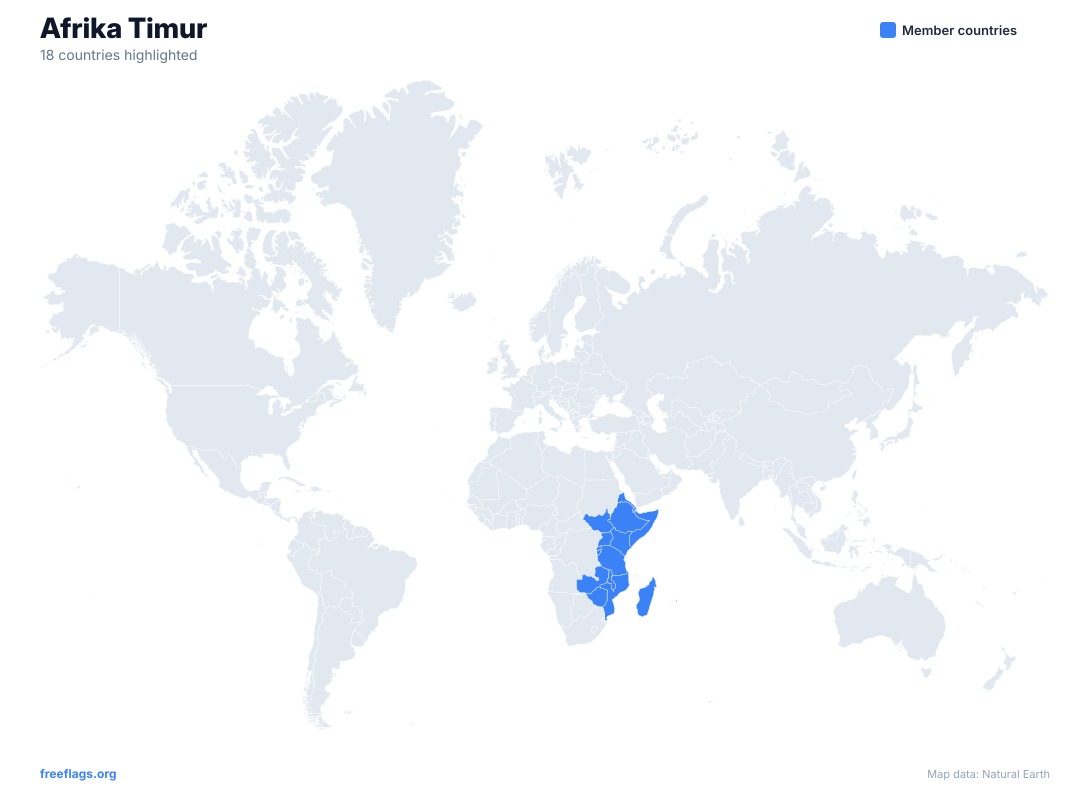 Afrika Timur Peta Dunia