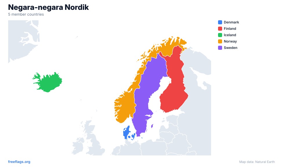Negara-negara Nordik Peta Serantau
