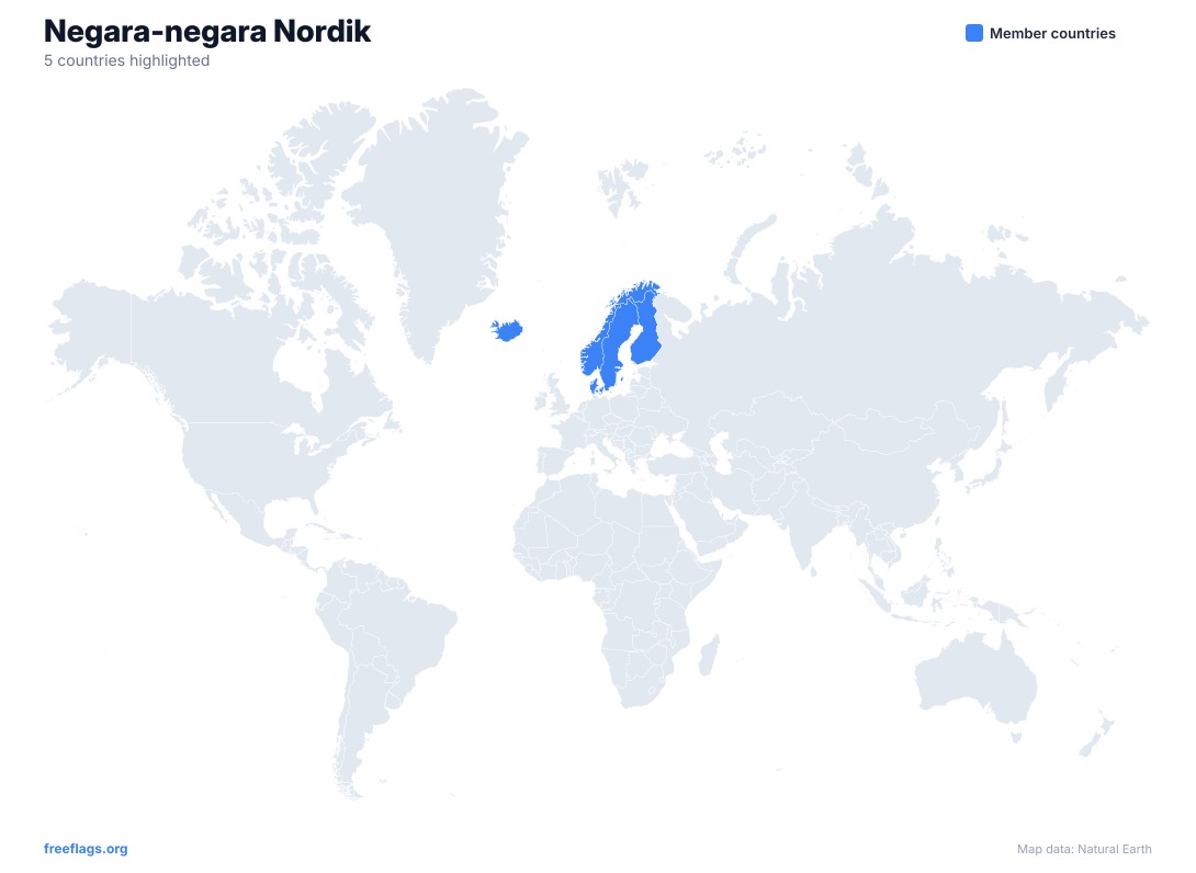 Negara-negara Nordik Peta Dunia