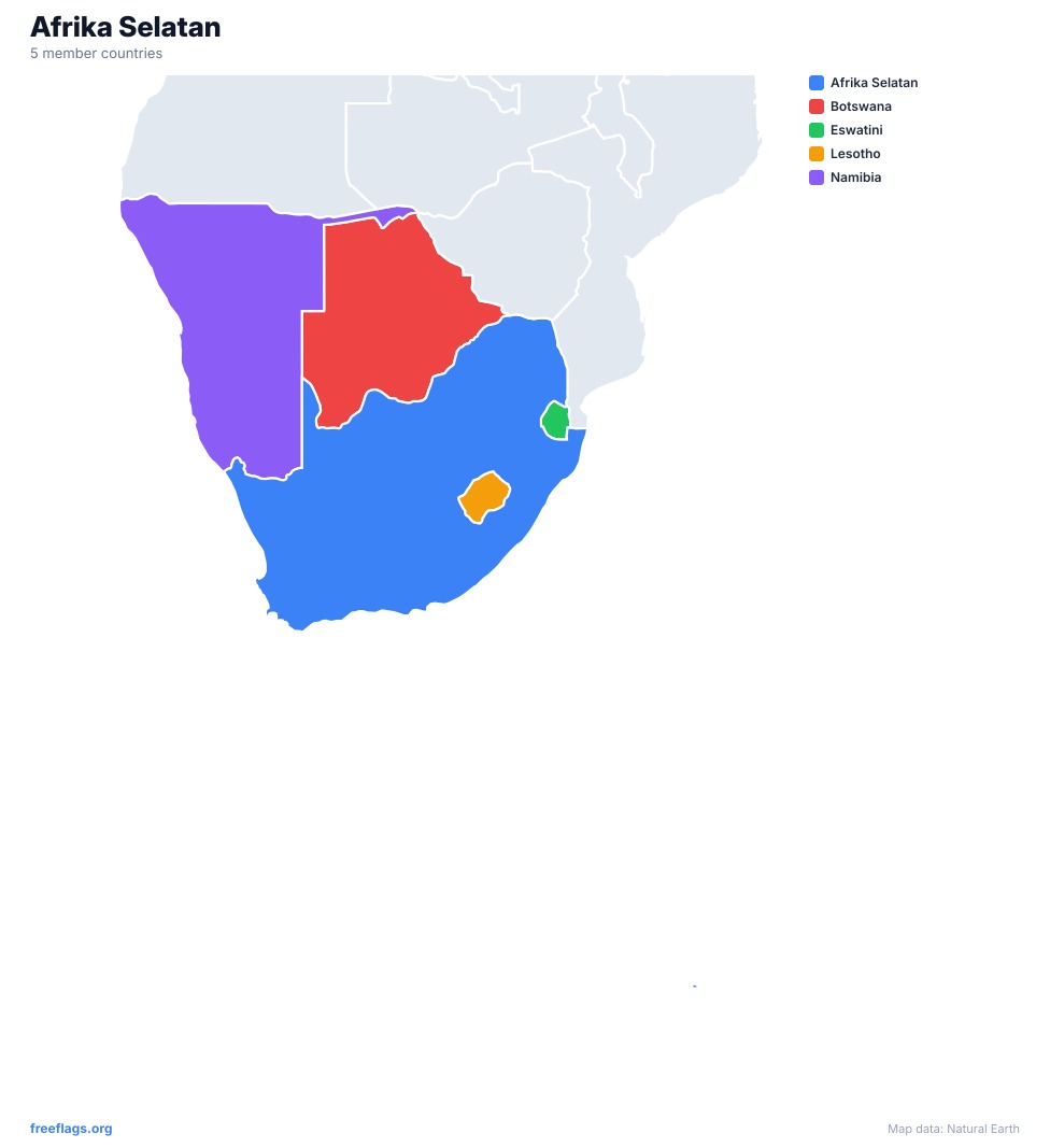 Afrika Selatan Peta Serantau