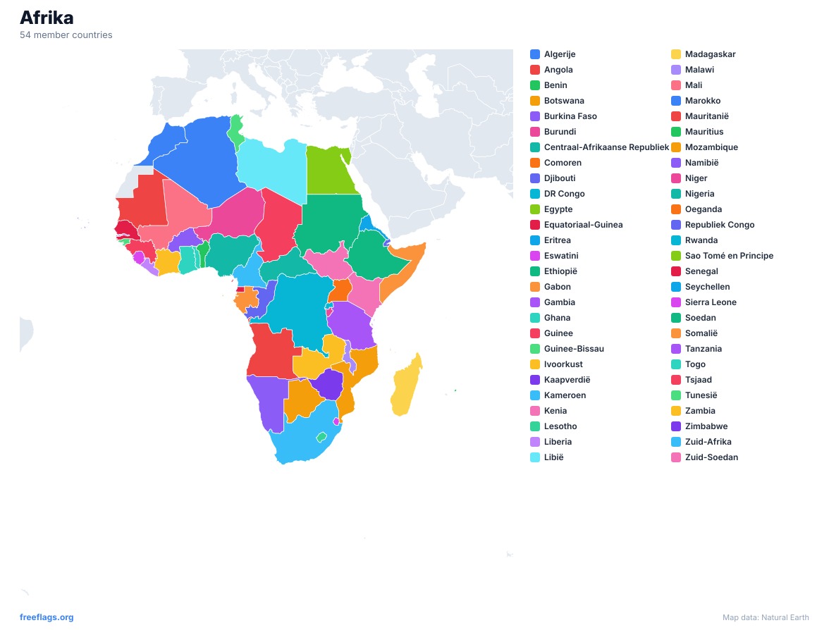 Afrika Regionale Kaart