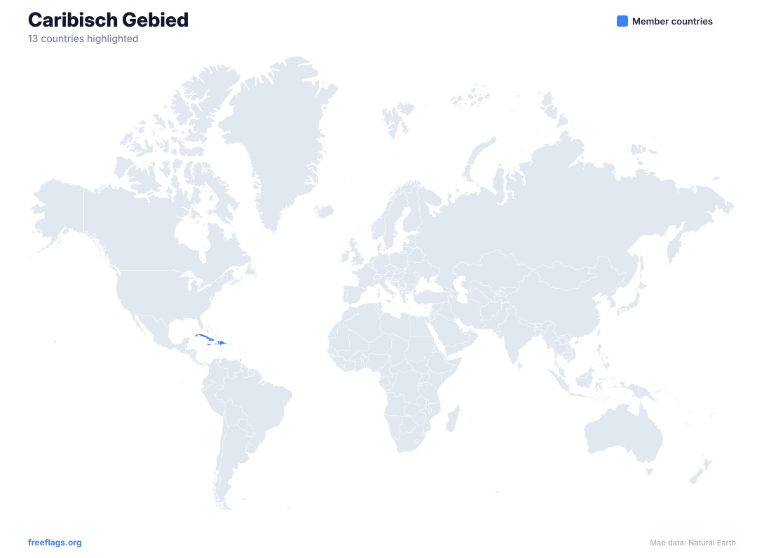 Caribisch Gebied Wereldkaart