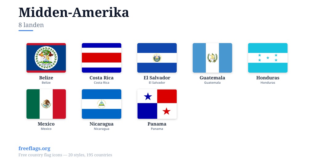 Midden-Amerika Vlaggen