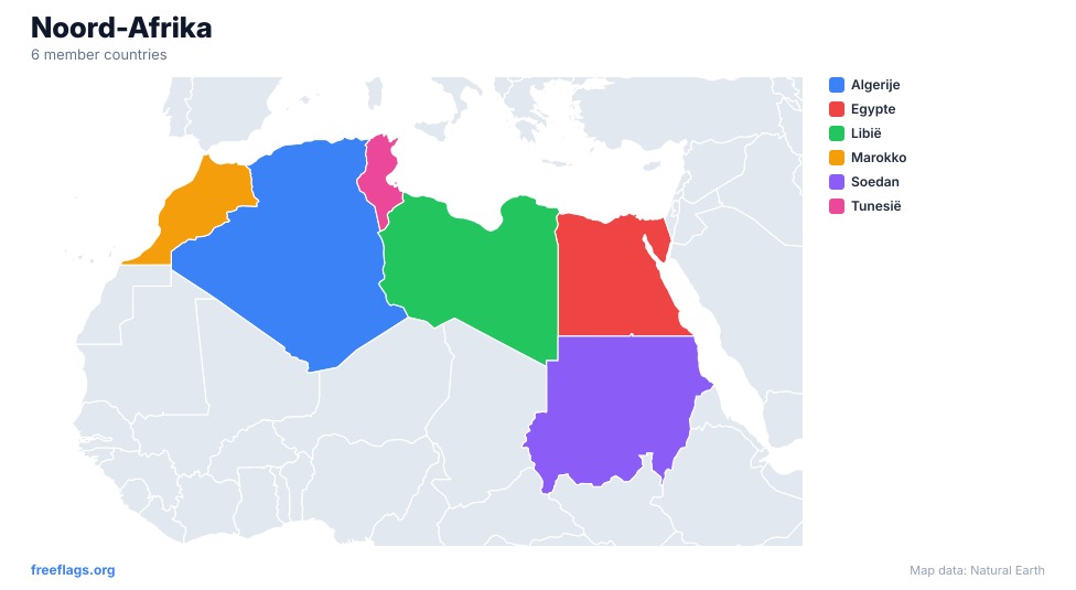 Noord-Afrika Regionale Kaart