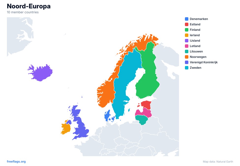 Noord-Europa Regionale Kaart