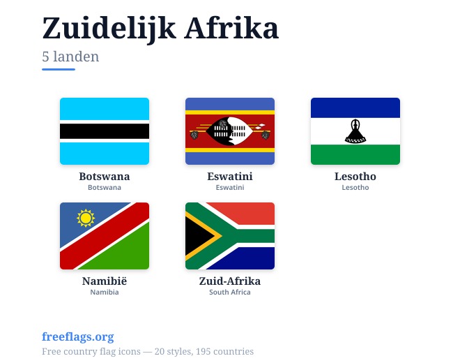 Zuidelijk Afrika Vlaggen