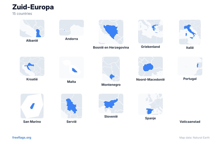Zuid-Europa Landvormen
