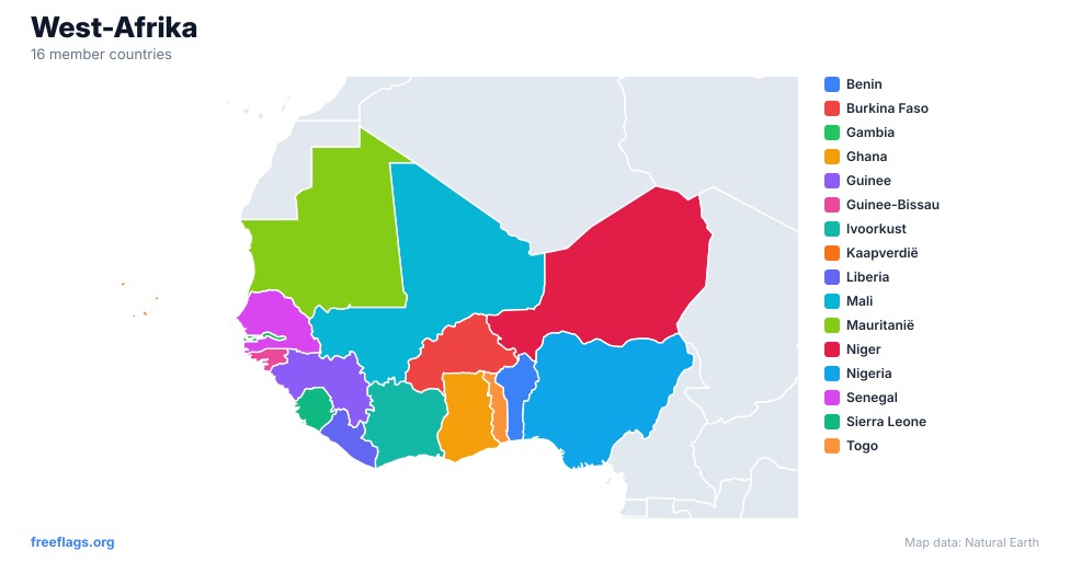 West-Afrika Regionale Kaart
