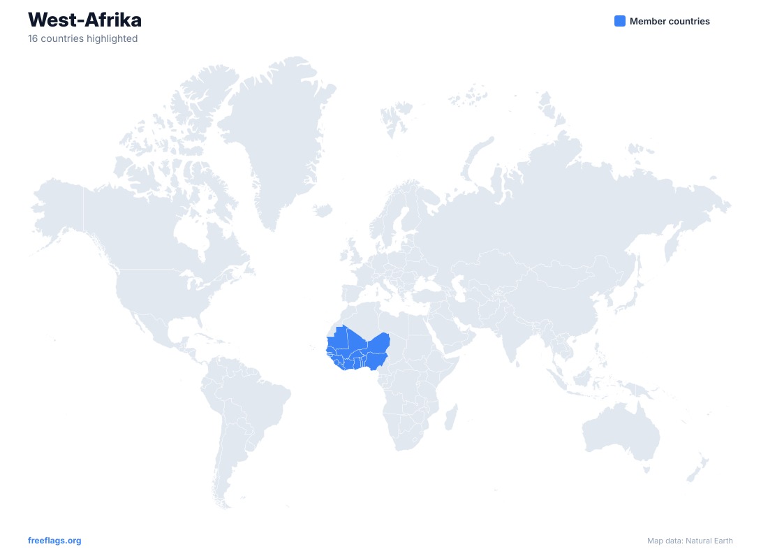 West-Afrika Wereldkaart