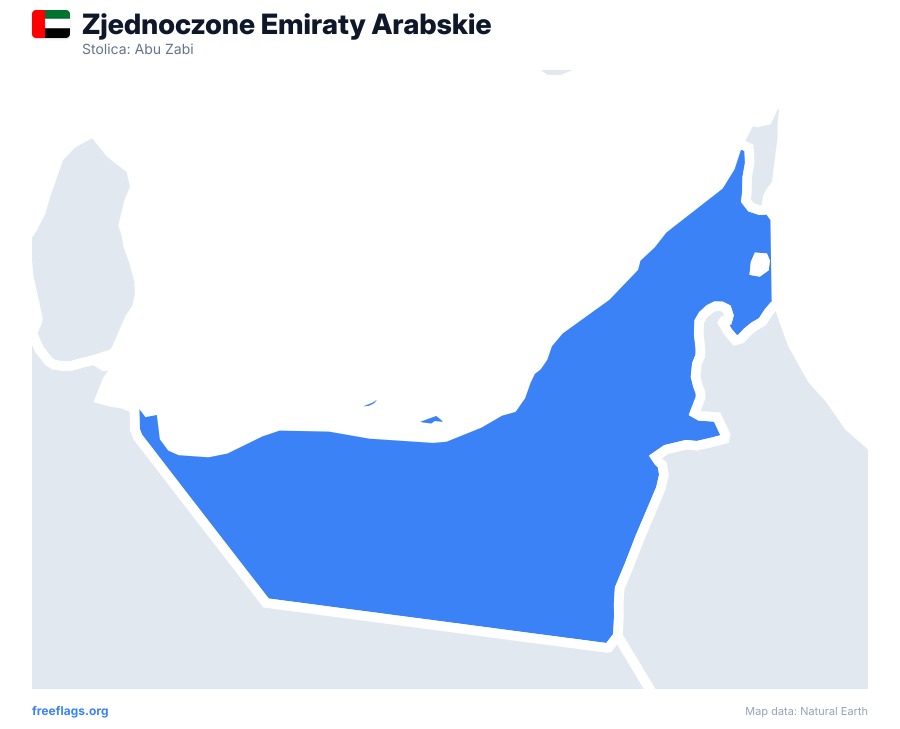 Zjednoczone Emiraty Arabskie map poster