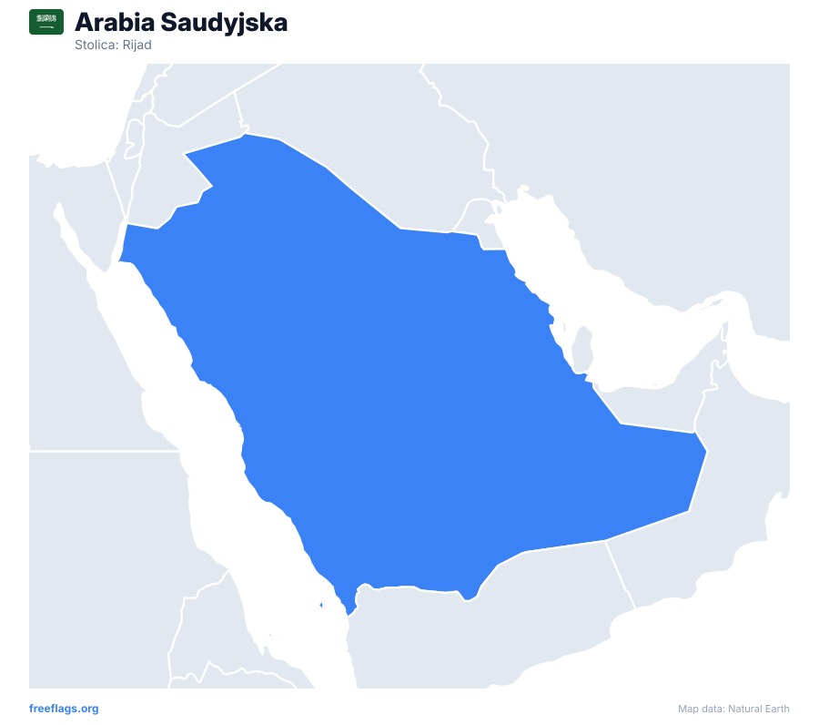Arabia Saudyjska map poster