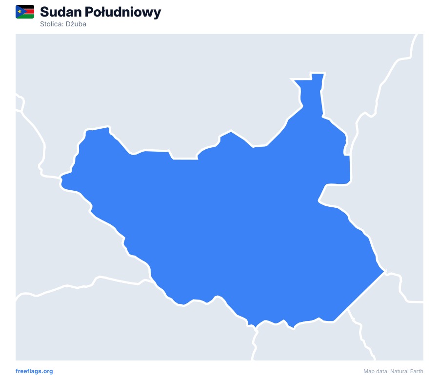 Sudan Południowy map poster
