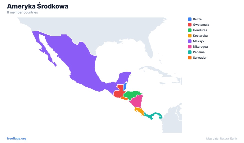 Ameryka Środkowa Mapa Regionalna