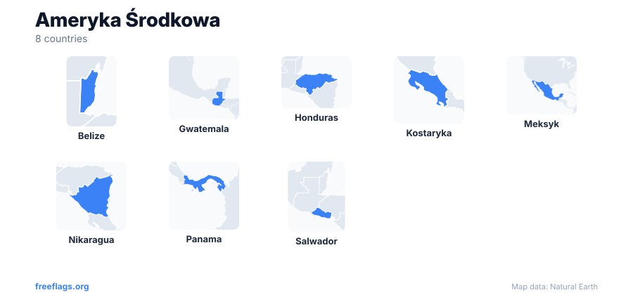 Ameryka Środkowa Kształty Krajów