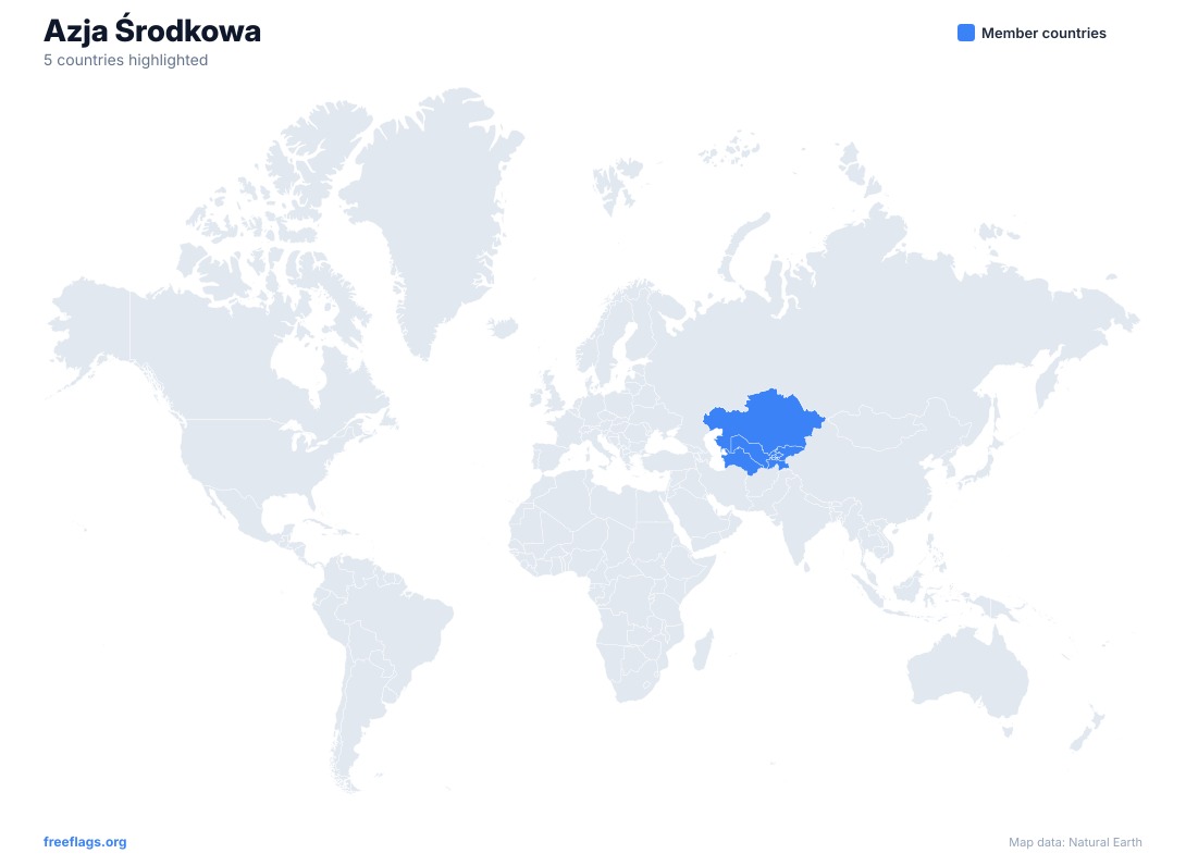 Azja Środkowa Mapa Świata
