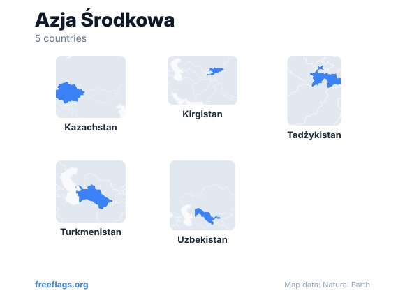 Azja Środkowa Kształty Krajów