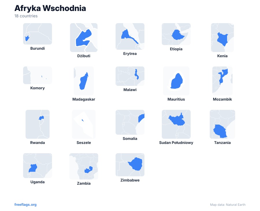 Afryka Wschodnia Kształty Krajów