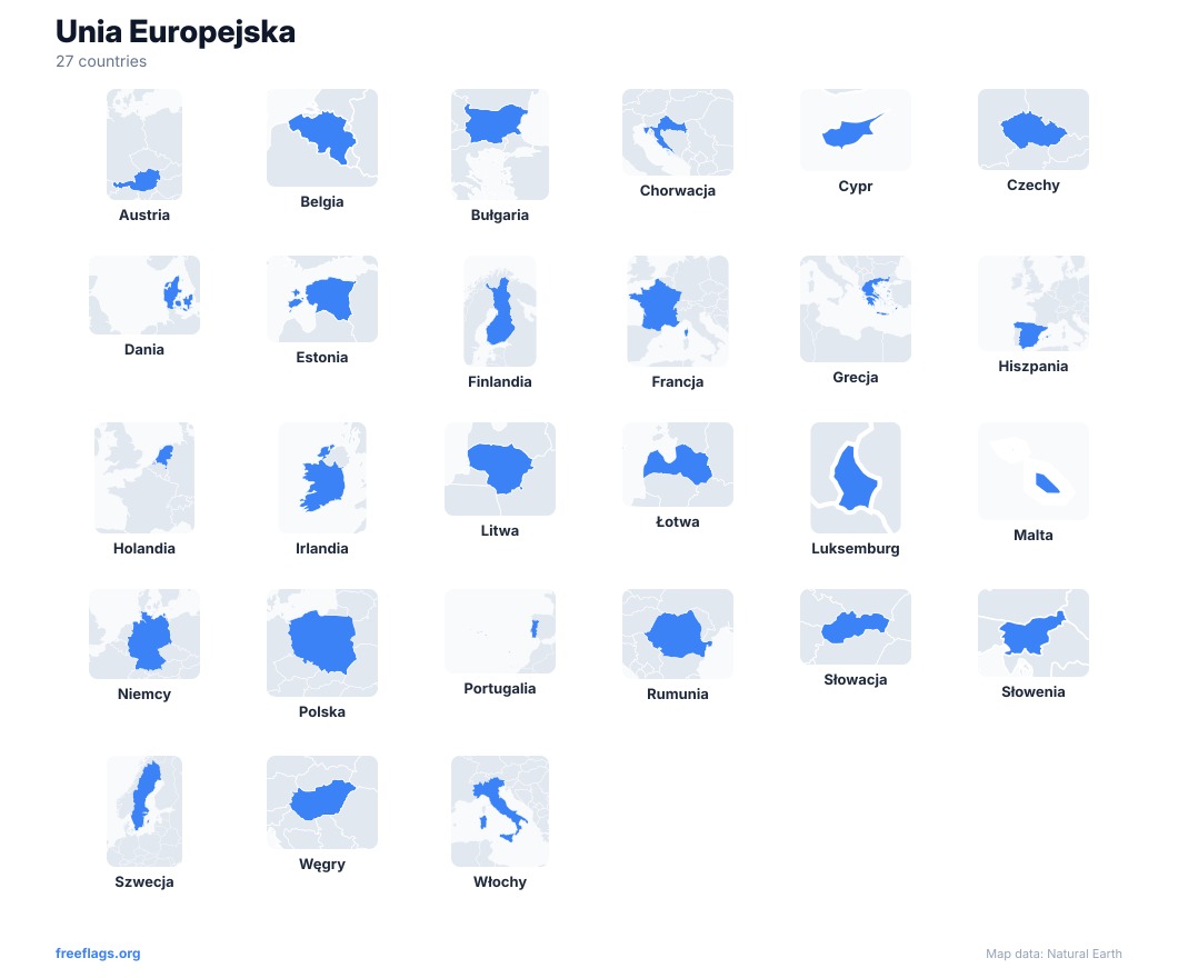 Unia Europejska Kształty Krajów