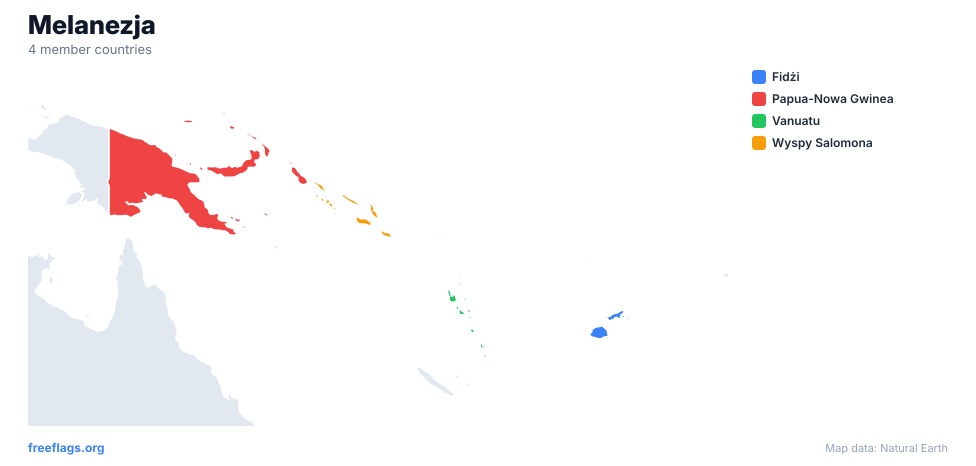 Melanezja Mapa Regionalna