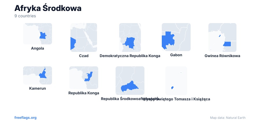 Afryka Środkowa Kształty Krajów