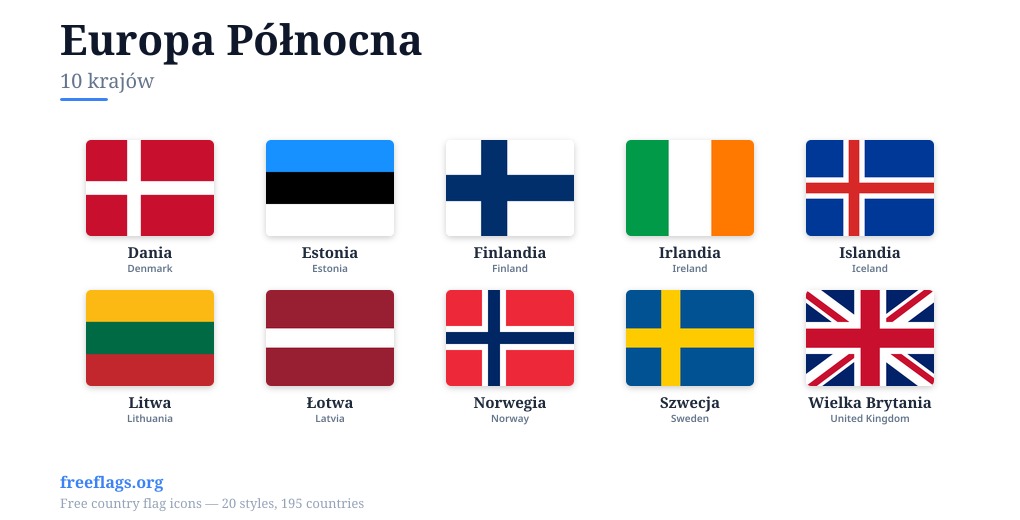Europa Północna Flagi