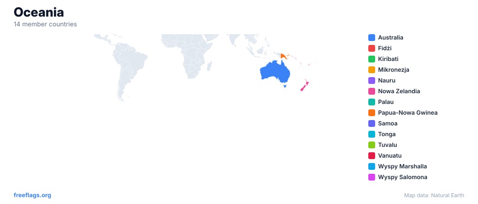 Oceania Mapa Regionalna