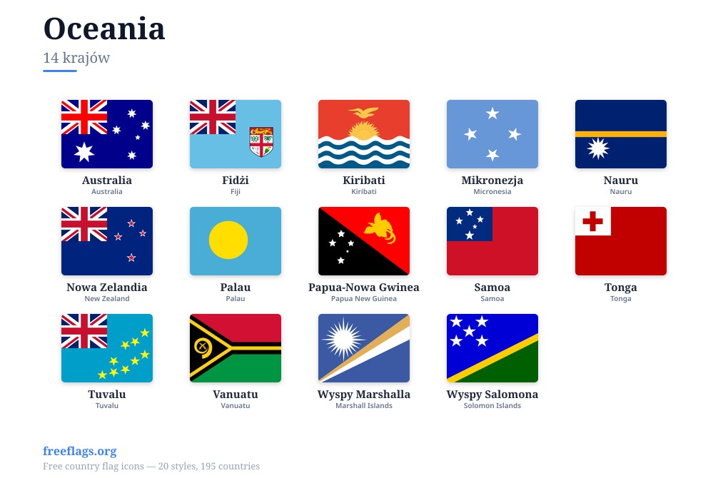 Oceania Flagi