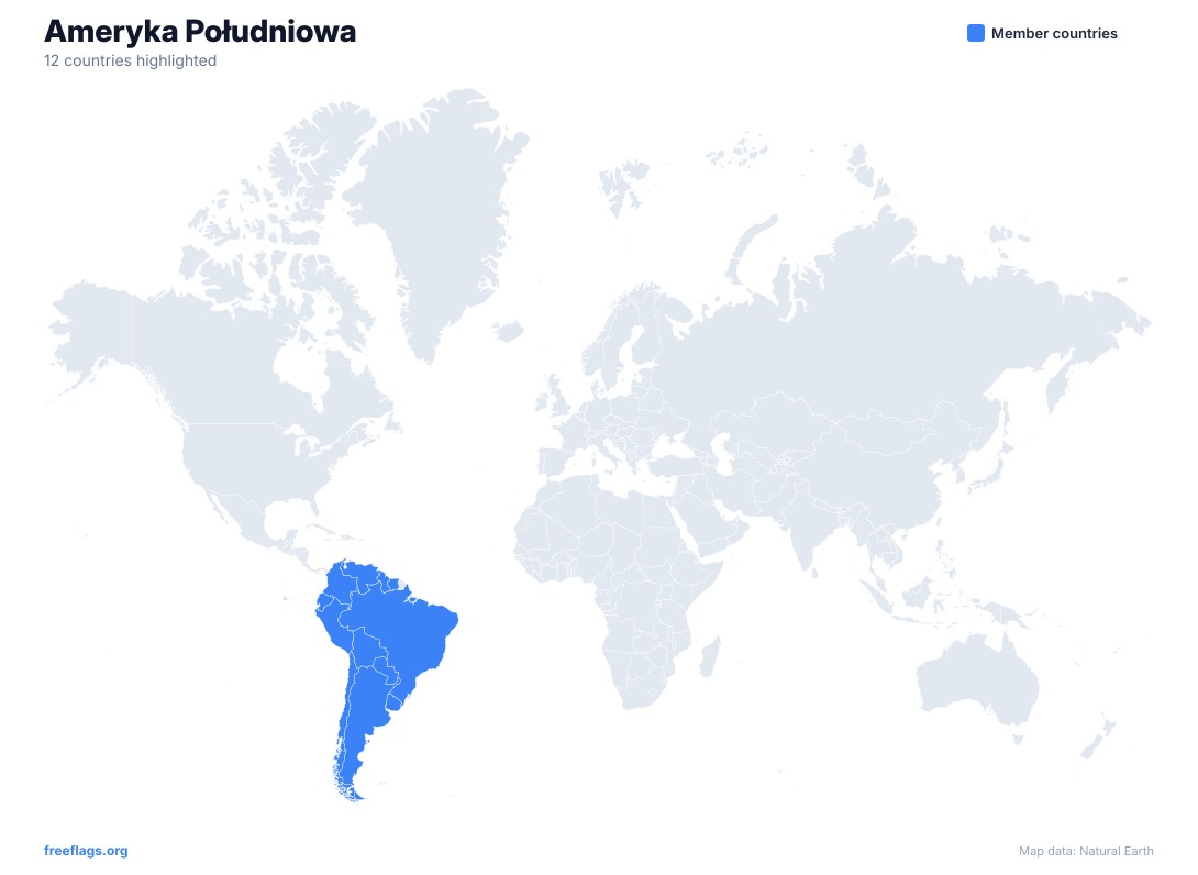 Ameryka Południowa Mapa Świata