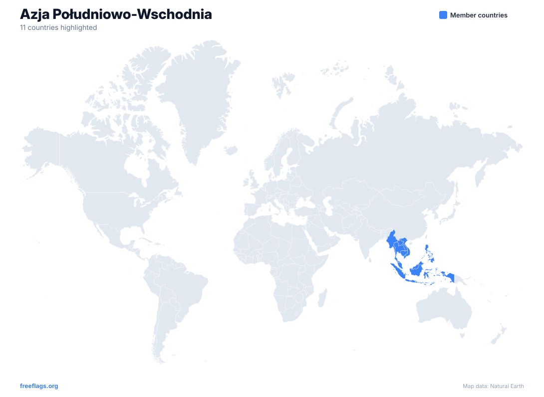 Azja Południowo-Wschodnia Mapa Świata