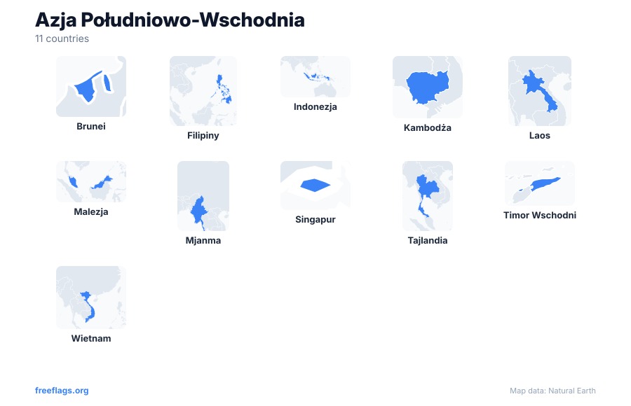 Azja Południowo-Wschodnia Kształty Krajów