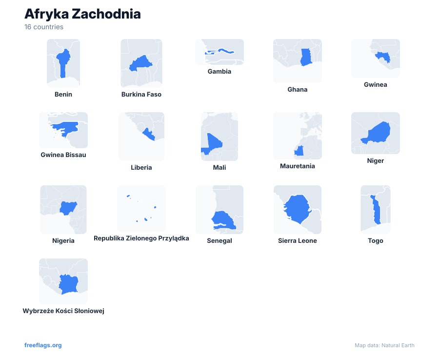 Afryka Zachodnia Kształty Krajów