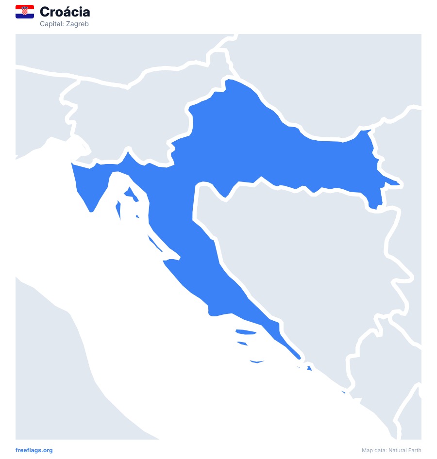 Croácia map poster