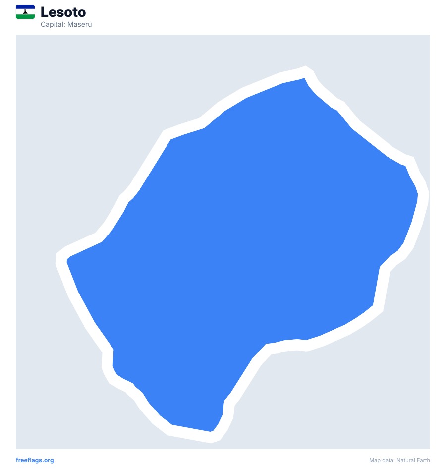 Lesoto map poster