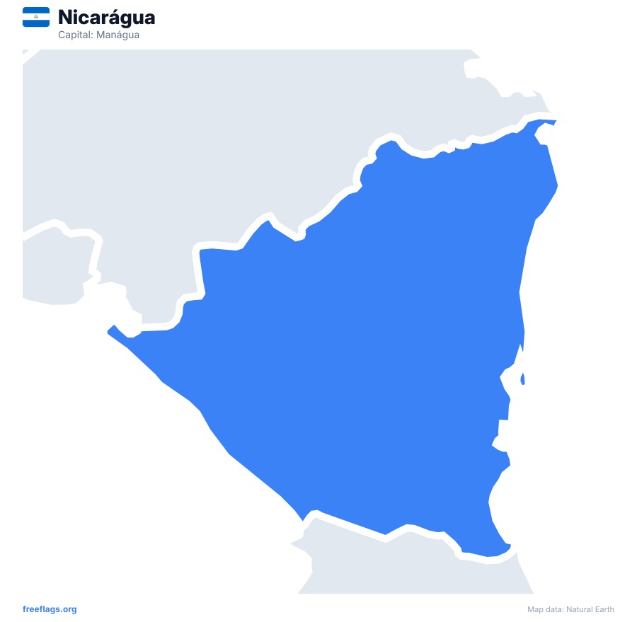 Nicarágua map poster