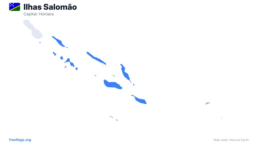 Ilhas Salomão map poster