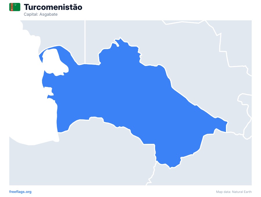 Turcomenistão map poster