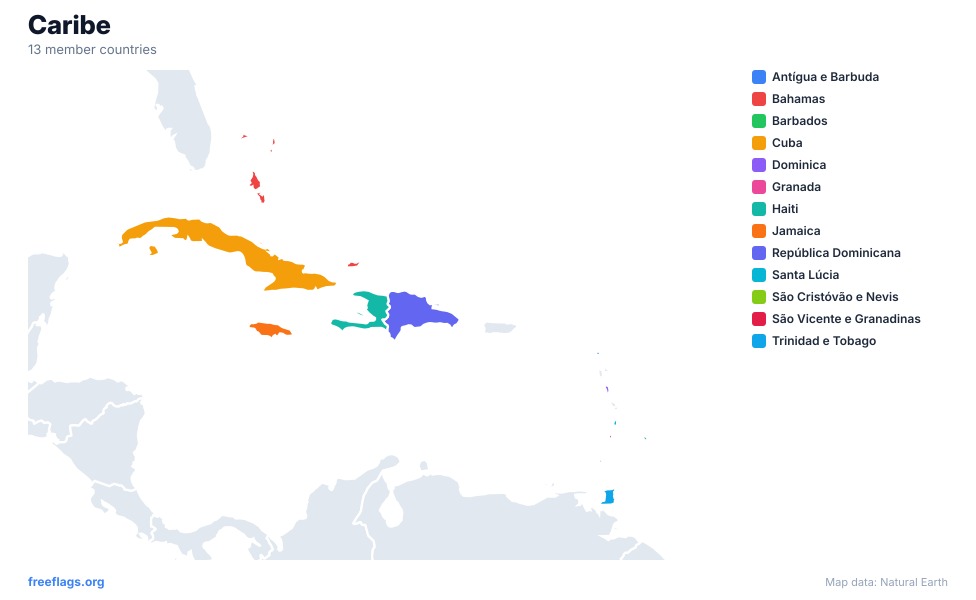 Caribe Mapa Regional